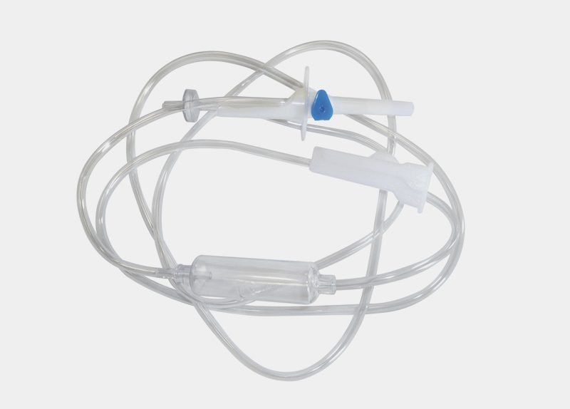 Infusion administration set made out of PVC.