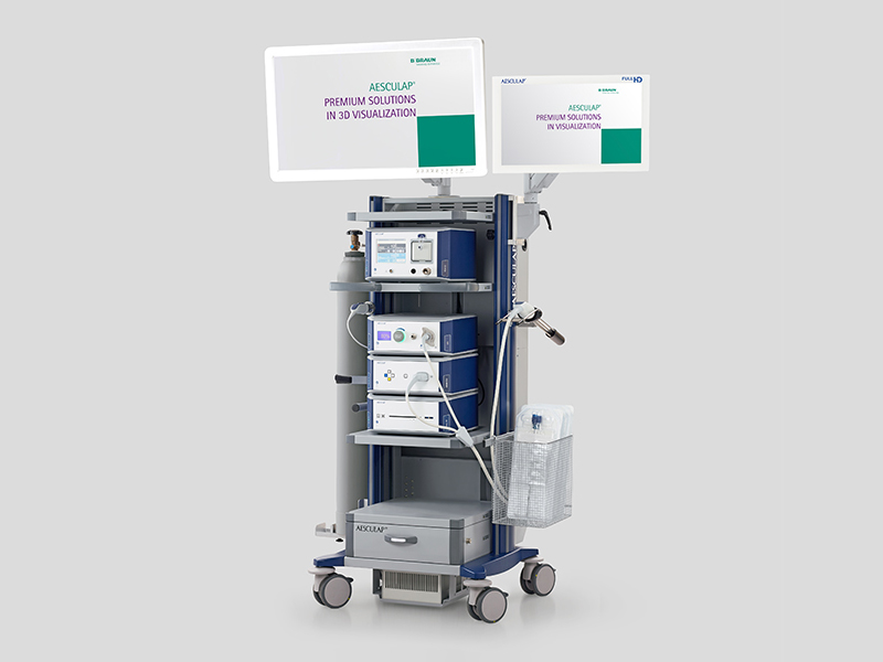 Endoszkópos tornyok vizuális rendszerekkel, inszufflációs és szívó-irrigációs berendezésekkel